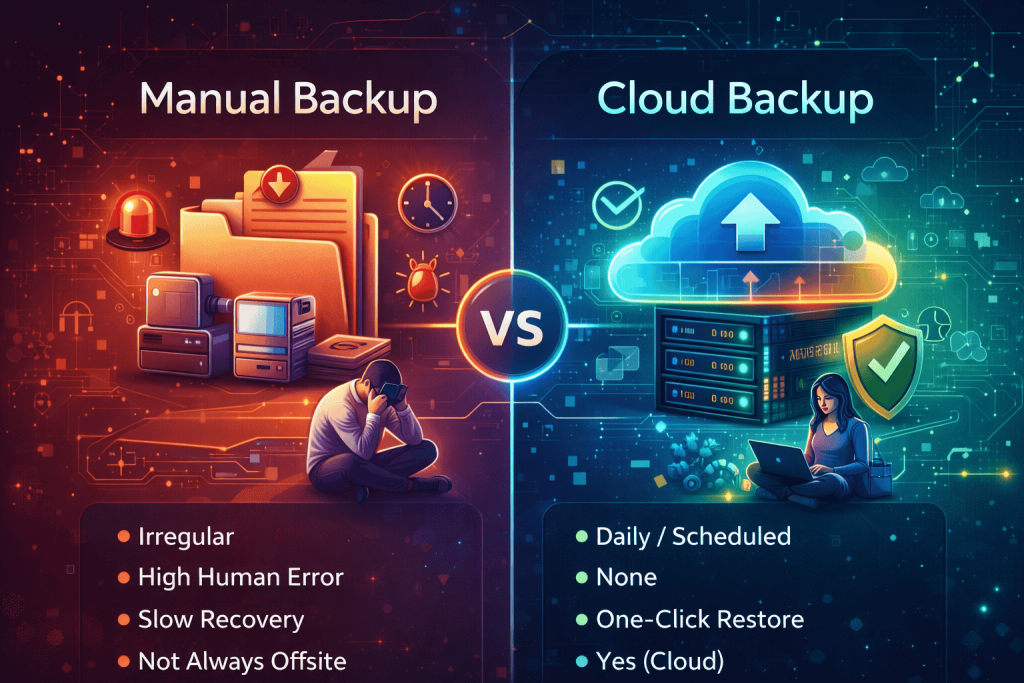 website backup manual vs cloud